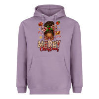 Lavender merry christmas afro messy bun Heavyweight Hoodie - texasbilliewilder