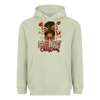 Matcha merry christmas afro messy bun Heavyweight Hoodie - texasbilliewilder