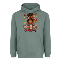 Sage merry christmas afro messy bun Heavyweight Hoodie - texasbilliewilder