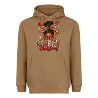 Toasted Coconut merry christmas afro messy bun Heavyweight Hoodie - texasbilliewilder