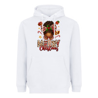 White merry christmas afro messy bun Heavyweight Hoodie - texasbilliewilder