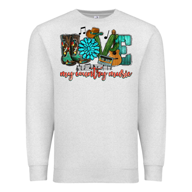 Western Love My Country Music Premium Sweatshirt by HowdyJamesFarm | Teevron