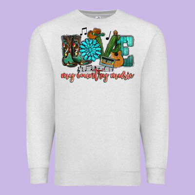 Western Love My Country Music Premium Sweatshirt Designed By Howdyjamesfarm
