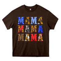 Chocolate Brown mama american flag 4th of july Heavy Core Tee - HRA Design Shop