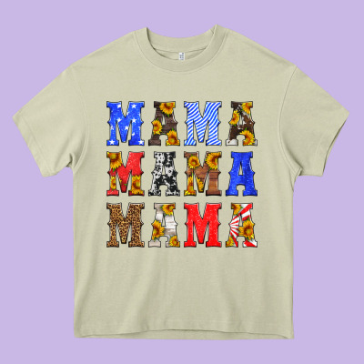 Mama American Flag 4th Of July Heavy Core Tee Designed By Hra Design Shop