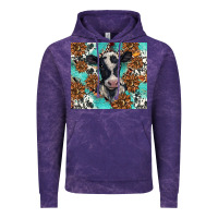 Cloud Purple western black and white cow Vintage Hoodie - BarkalooDesign