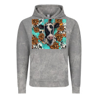 Cloud Rock western black and white cow Vintage Hoodie - BarkalooDesign