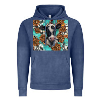 Vintage Denim western black and white cow Vintage Hoodie - BarkalooDesign