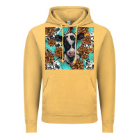 Vintage Mustard western black and white cow Vintage Hoodie - BarkalooDesign