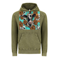 Vintage Olive western black and white cow Vintage Hoodie - BarkalooDesign