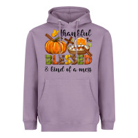 Lavender Thankful blessed and kind of a mess Heavyweight Hoodie - NancyCooperArtShop