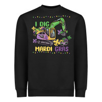 Black i dig mardi gras Heavyweight Sweatshirt - MaliasSmallBusiness