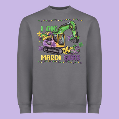 I Dig Mardi Gras Heavyweight Sweatshirt Designed By Maliassmallbusiness