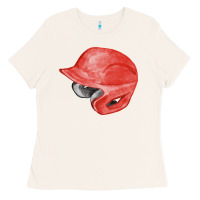 Bone red baseball helmet fa element Ladies Tee - FaDigitalArtStudio