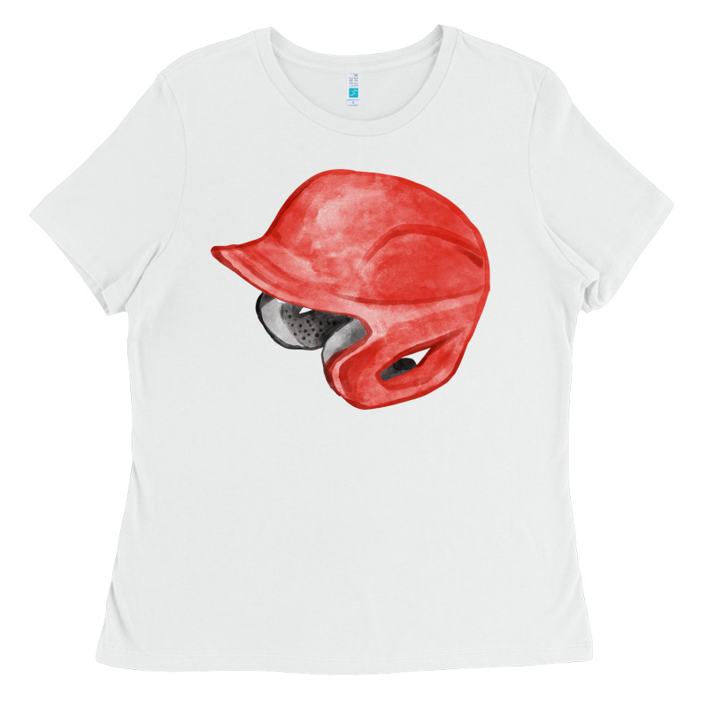 Red Baseball Helmet Fa Element Ladies Tee by FaDigitalArtStudio | Teevron