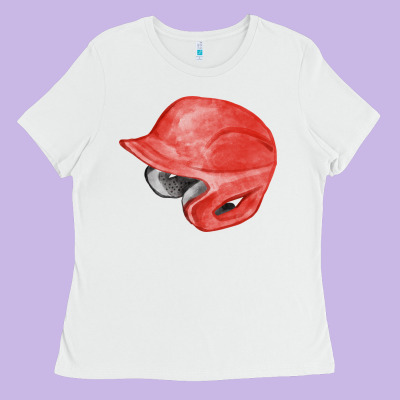 Red Baseball Helmet Fa Element Ladies Tee Designed By Fadigitalartstudio