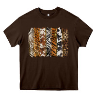 Chocolate Brown western animal patterns brushstoke Heavy Core Tee - BarkalooDesign