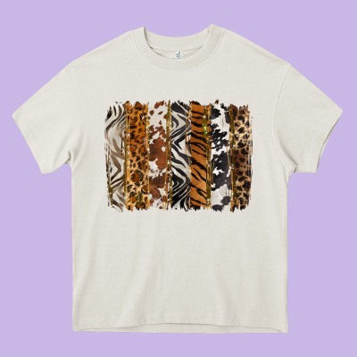 Western Animal Patterns Brushstoke Heavy Core Tee Designed By Barkaloodesign