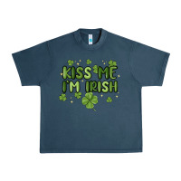 Midnight Navy kiss me i'm irish Urban Heavy Tee - MaliasSmallBusiness