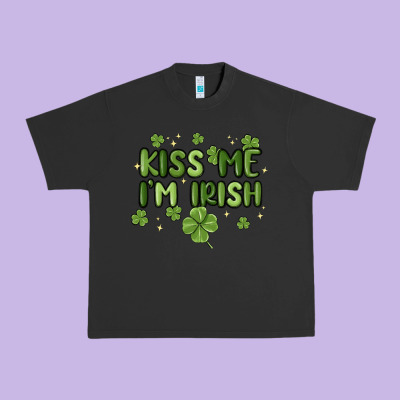 Kiss Me I'm Irish Urban Heavy Tee Designed By Maliassmallbusiness