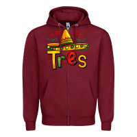 Burgundy tres my third mexican birthday Zipper Hoodie - Jasminsmagicworld