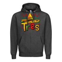 Charcoal Heather tres my third mexican birthday Zipper Hoodie - Jasminsmagicworld