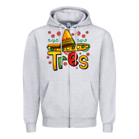 Heather Grey tres my third mexican birthday Zipper Hoodie - Jasminsmagicworld