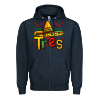 Navy tres my third mexican birthday Zipper Hoodie - Jasminsmagicworld