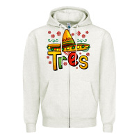 Oatmeal Heather tres my third mexican birthday Zipper Hoodie - Jasminsmagicworld