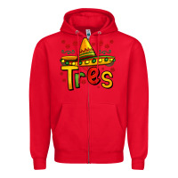 Red tres my third mexican birthday Zipper Hoodie - Jasminsmagicworld