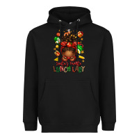 Black santas favorite lunch lady afro messy bun Heavyweight Hoodie - texasbilliewilder