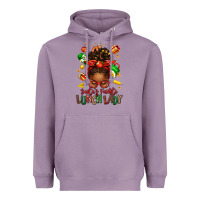 Lavender santas favorite lunch lady afro messy bun Heavyweight Hoodie - texasbilliewilder