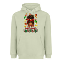 Matcha santas favorite lunch lady afro messy bun Heavyweight Hoodie - texasbilliewilder