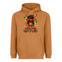Santas Favorite Lunch Lady Afro Messy Bun Heavyweight Hoodie | Teevron
