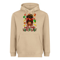 Mushroom santas favorite lunch lady afro messy bun Heavyweight Hoodie - texasbilliewilder