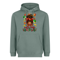 Sage santas favorite lunch lady afro messy bun Heavyweight Hoodie - texasbilliewilder