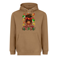 Toasted Coconut santas favorite lunch lady afro messy bun Heavyweight Hoodie - texasbilliewilder