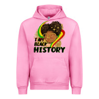 Fuchsia Pink I am black history Urban Hoodie - FaDigitalArtStudio