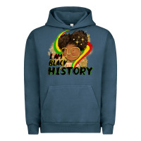 Pigment Midnight Navy I am black history Urban Hoodie - FaDigitalArtStudio