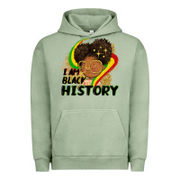 Pigment Oil Green I am black history Urban Hoodie - FaDigitalArtStudio