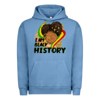Pigment Pebble Blue I am black history Urban Hoodie - FaDigitalArtStudio