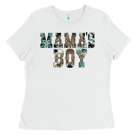 White Western Mama's Boy Ladies Tee - CowhideDigitalArt