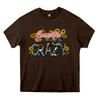 Chocolate Brown beautiful crazy Heavy Core Tee - CowhideDigitalArt