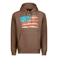 Chestnut American flag with leopard Premium Hoodie - HowdyJamesFarm