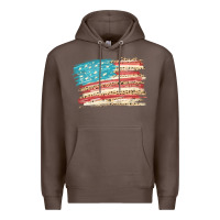 Coffee American flag with leopard Premium Hoodie - HowdyJamesFarm