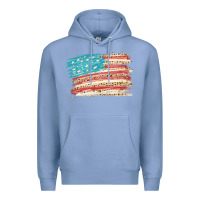 Colony Blue American flag with leopard Premium Hoodie - HowdyJamesFarm