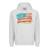 Dove Grey American flag with leopard Premium Hoodie - HowdyJamesFarm