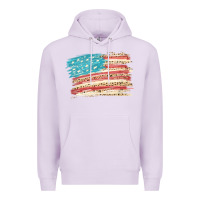 Lilac American flag with leopard Premium Hoodie - HowdyJamesFarm