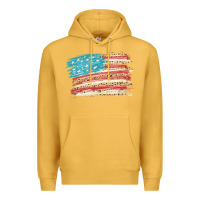 Mustard American flag with leopard Premium Hoodie - HowdyJamesFarm