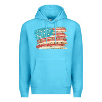 Ocean Blue American flag with leopard Premium Hoodie - HowdyJamesFarm